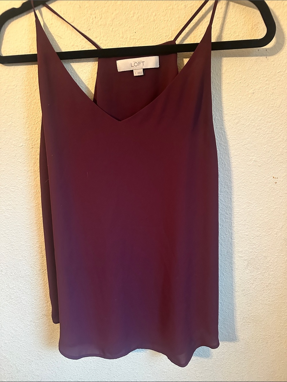 LOFT burgundy V-Neck Spaghetti Strap chiffon camisole